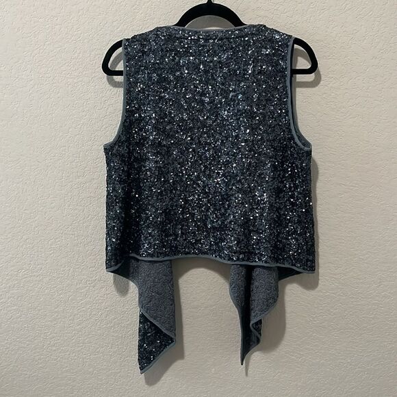 JOIE Sparkly Blue/Grey Sequin Vest, Size S - Picture 7 of 10